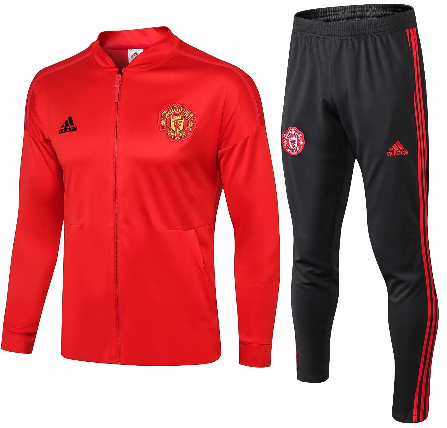 Kit treinamento oficial Adidas Manchester United 2018 2019 vermelho e preto